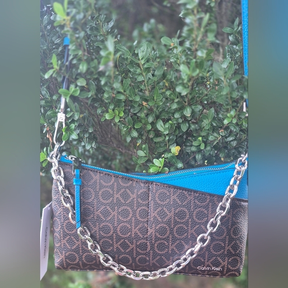 Calvin Klein Blue and Brown Women's Bag - Picture 1 of 12